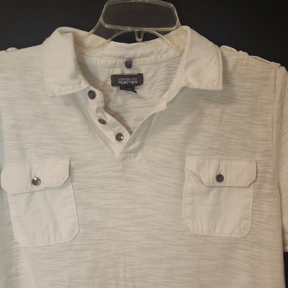 Kenneth Cole Reaction Men's White Shirt Sz Lrg